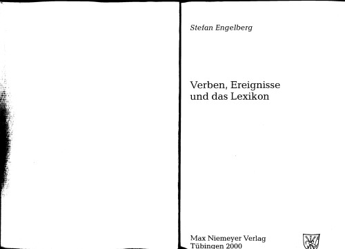 Verben, Ereignisse und das Lexikon. (Linguistische Arbeiten, 414)