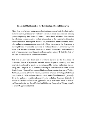 Essential Mathematics for Political and Social Research (Analytical Methods for Social Research)