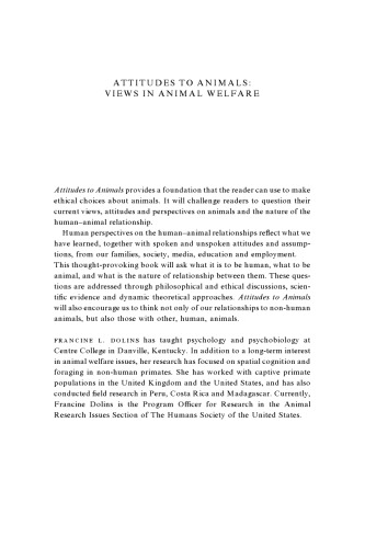 Attitudes to Animals: Views in Animal Welfare