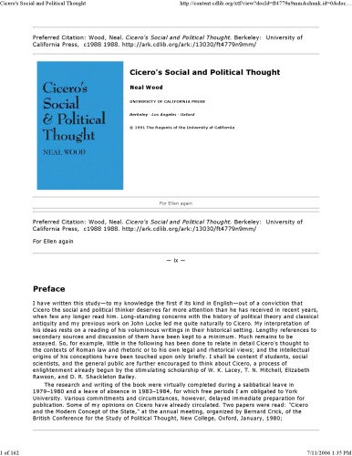 Cicero's Social and Political Thought