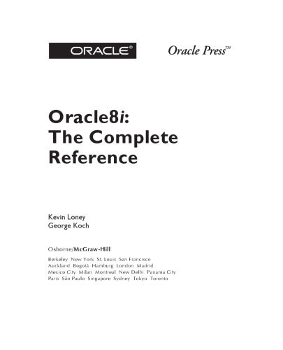 Oracle8i: The Complete Reference