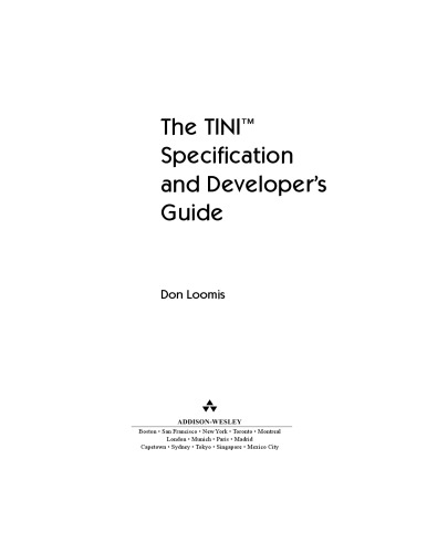 The TINI Specification and Developer's Guide