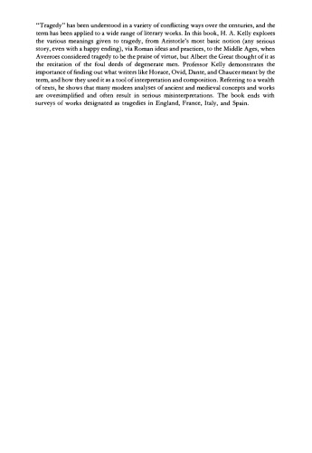 Ideas and Forms of Tragedy from Aristotle to the Middle Ages