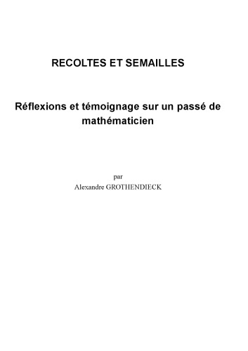 Récoltes et Semailles