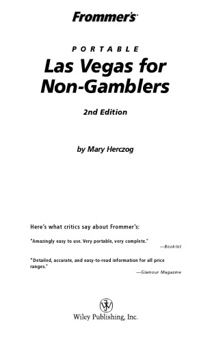 Frommer's Portable Las Vegas for Non-Gamblers  (2005) (Frommer's Portable)