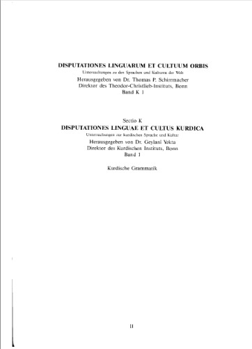 Kurdische Grammatik: Kurmançi-Dialekt