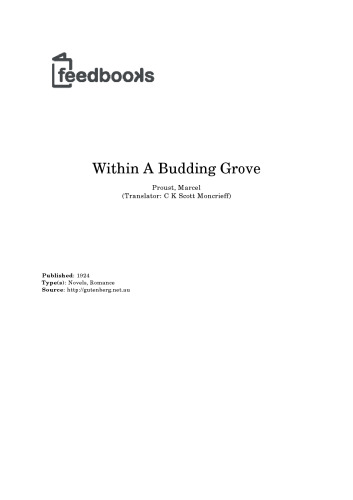 In Search of Lost Time, Vol. II: Within a Budding Grove (Modern Library Classics)