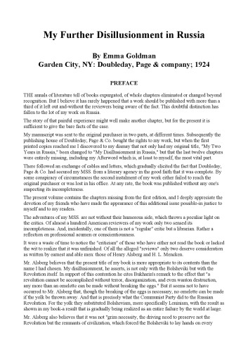 My Further Disillusionment In Russia