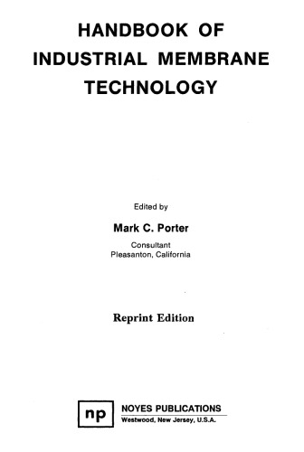 Handbook of Industrial Membrane Technology