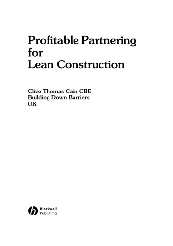 Profitable Partnering for Lean Construction