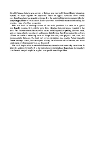 Cost-Benefit Analysis (Second Edition)