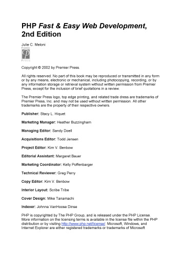 PHP Fast & Easy Web Development