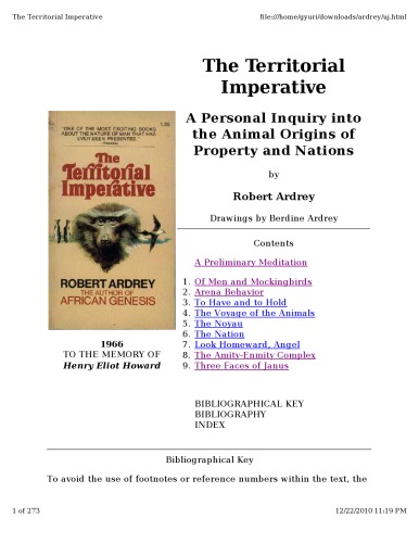 The Territorial  Imperative