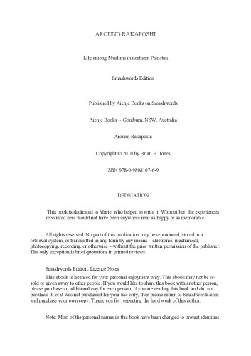 Around Rakaposhi: Life among Muslims in northern Pakistan