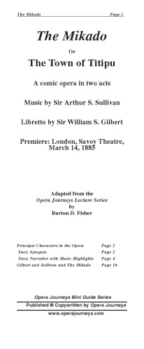 The Mikado Opera Journeys Mini Guide Series