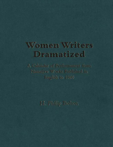 Women Writers Dramatized: A Calendar of Performances from Narrative Works Published in English to 1900 (Novels on Stage, V. 3)