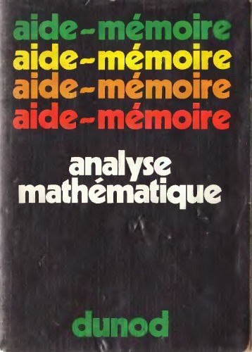 Aide Mémoire Analyse Mathématique