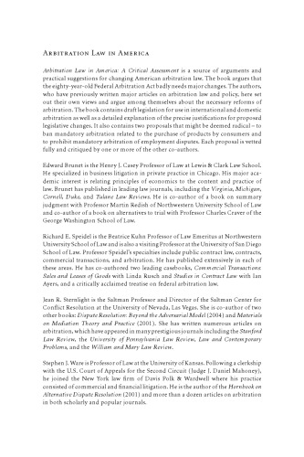 Arbitration Law in America: A Critical Assessment