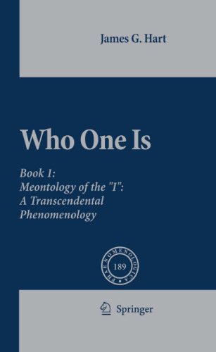 Who One Is: Meontology of the “I”: A Transcendental Phenomenology