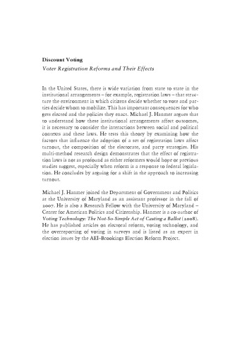 Discount Voting: Voter Registration Reforms and their Effects