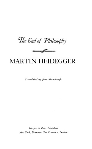 The End of Philosophy
