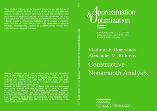 Constructive Nonsmooth Analysis (Approximation & Optimization, Vol. 7)