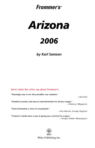Frommer's Arizona 2006 (Frommer's Complete)