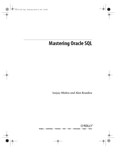 Mastering Oracle SQL
