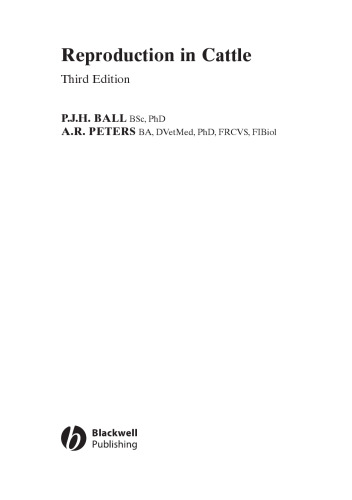 Reproduction in Cattle 3rd Edition