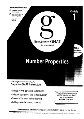 Number Properties GMAT Strategy Guide, 4th Edition (Manhattan GMAT Preparation Guides)