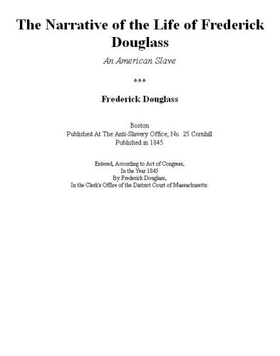Narrative of the Life of Frederick Douglass
