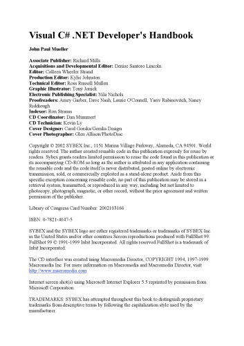 Visual C# .NET developer's handbook