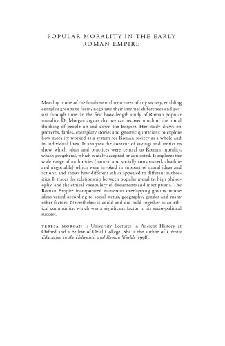 Popular Morality in the Early Roman Empire