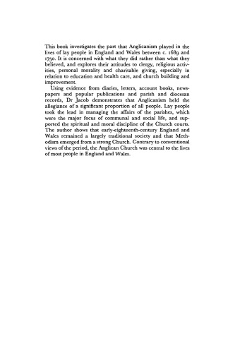 Lay People and Religion in the Early Eighteenth Century