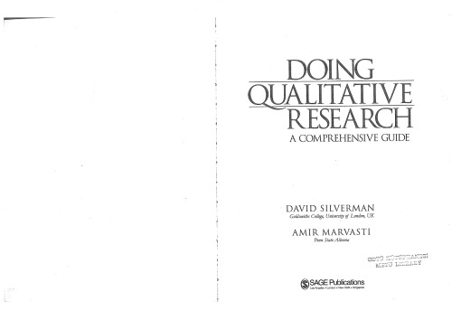 Doing Qualitative Research: A Comprehensive Guide