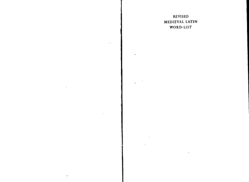 Revised Medieval Latin Word-List from British and Irish Sources (British Academy)