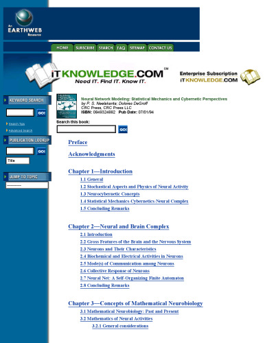 Neural Network Modeling: Statistical Mechanics and Cybernetic Perspectives