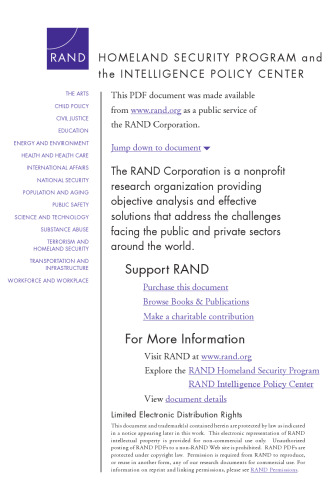 Considering the Creation of a Domestic Intelligence Agency in the United States, 2009: Lessons from the Experiences of Australia, Canada, France, Germany, and the United Kingdom