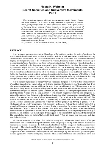 Secret Societies and Subversive Movements