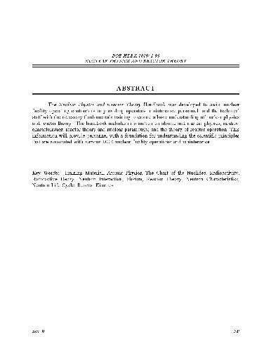 Nuclear Physics and Reactor Theory. Module 1. Atomic and Nuclear Physics