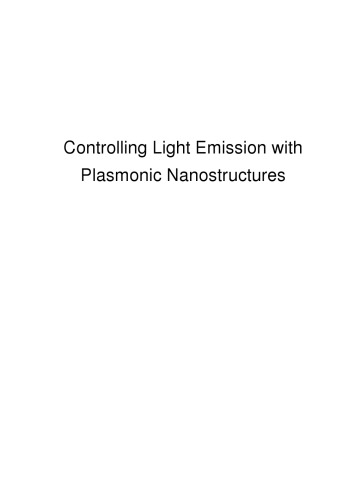 Controlling light emission with plasmonic nanostructures