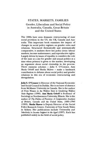 States, Markets, Families: Gender, Liberalism and Social Policy in Australia, Canada, Great Britain and the United States