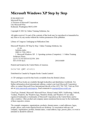 Microsoft Windows XP Step by Step