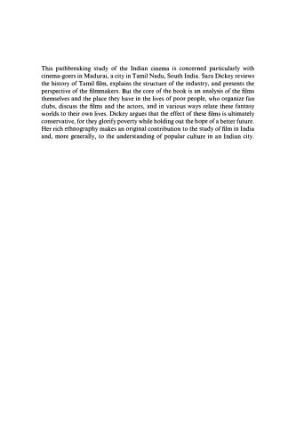 Cinema and the Urban Poor in South India