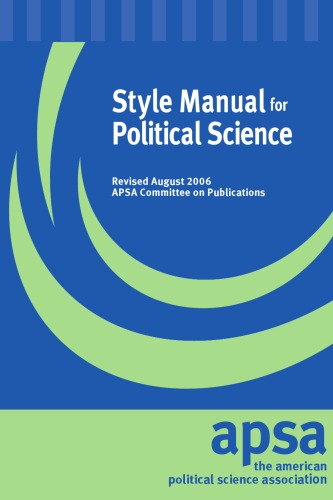 Style Manual for Political Science (Revised Ed.)
