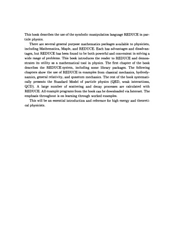 Using REDUCE in High Energy Physics