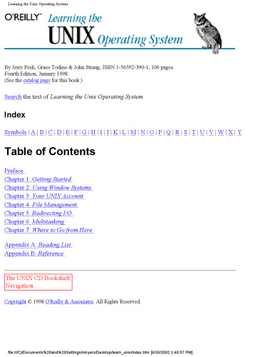 Learning the UNIX Operating System