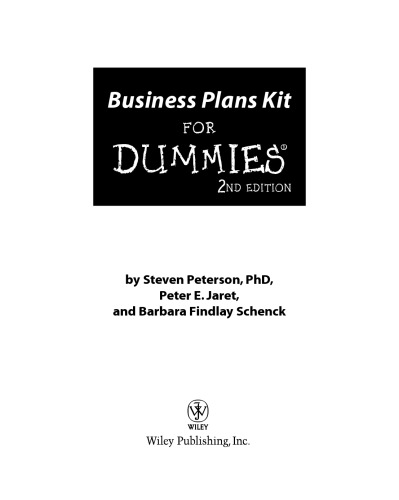 Business plans kit for dummies