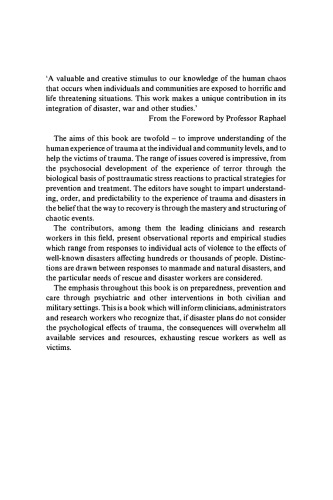 Individual and Community Responses to Trauma and Disaster: the Structure of Human Chaos