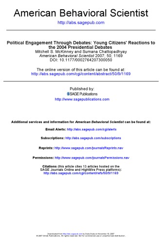 Political Engagement Through Debates